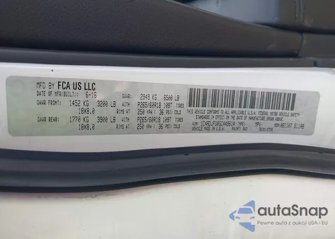 2016 Dodge Durango Special Service z USA, uszkodzony, nr VIN 1C4RDJFG0GC449614